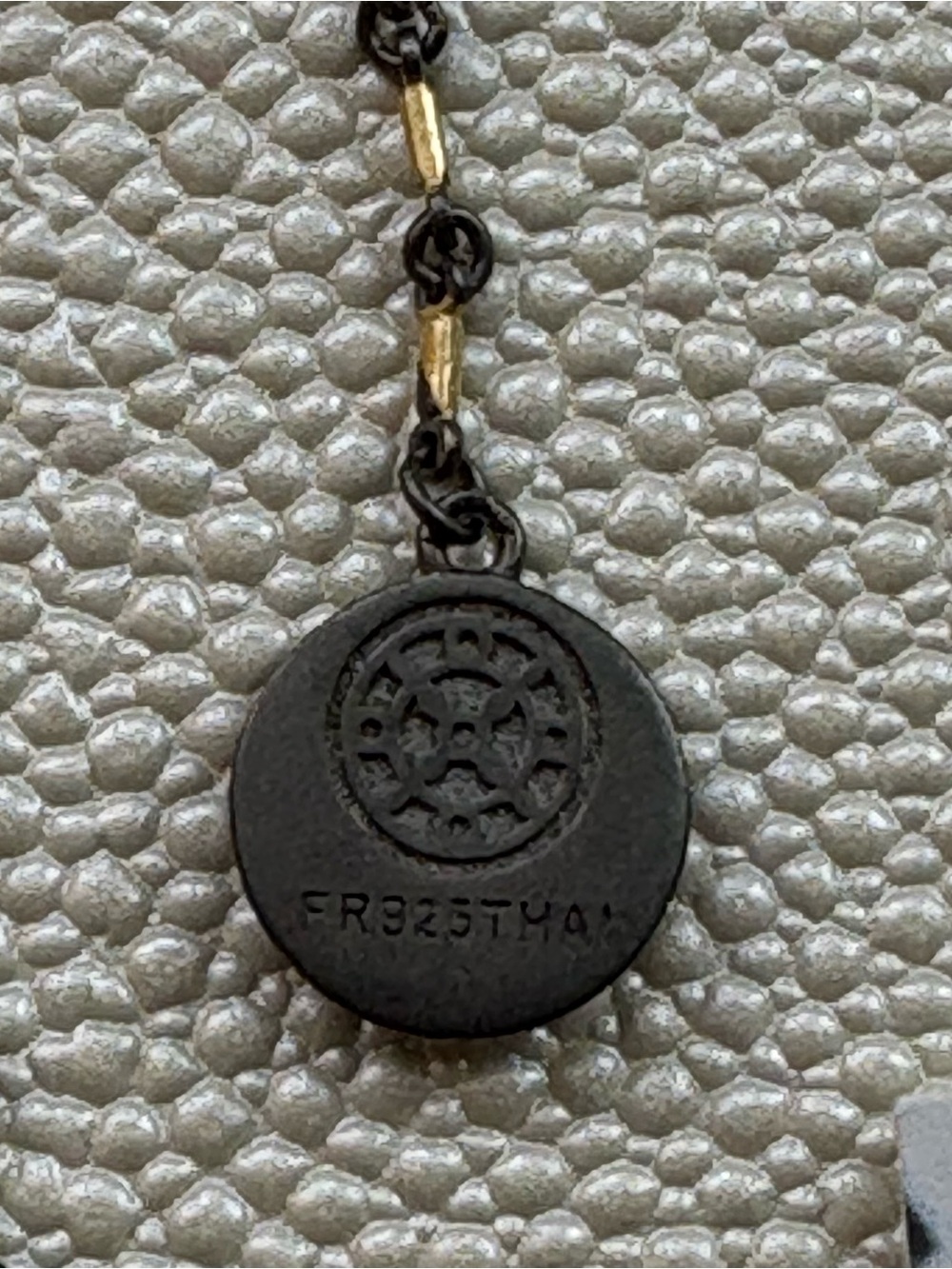 Freida Rothman Two-Tone Signature Bar Link Chain Necklace in Gold & Black - Picture 6 of 6